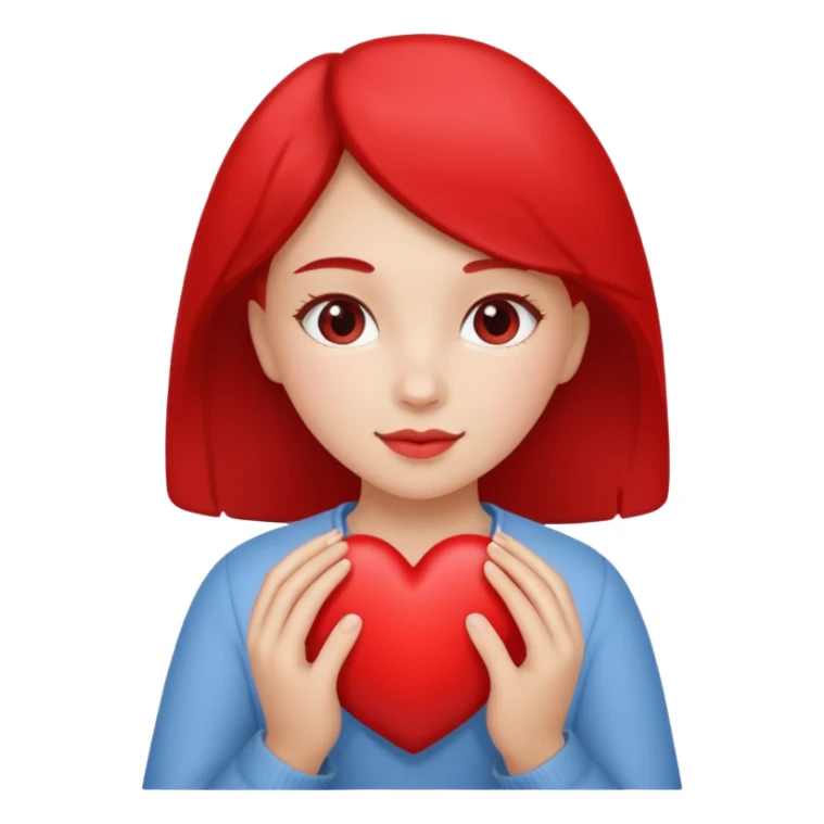 girl holding a heart sticker