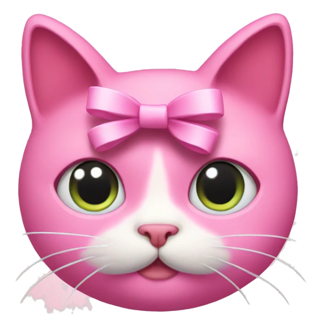 Pink cat with a bow  sticker