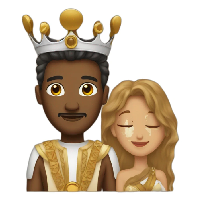 Brown King and queen loved in honeymoon sticker