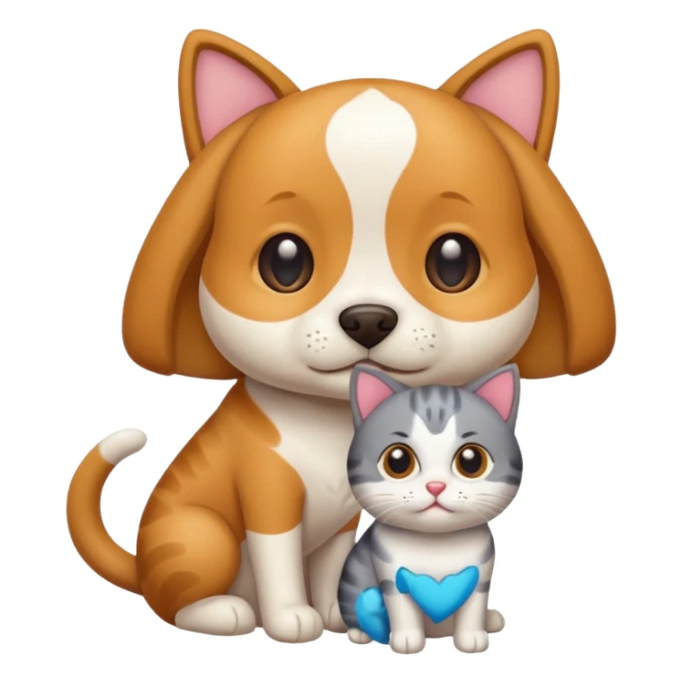 émote d'un chien et d'un chat avec un texte Ultra Premium DIrect sticker