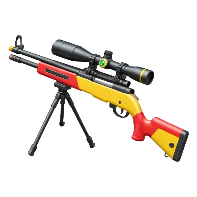miniature toy sniper rifle with bright colors sticker