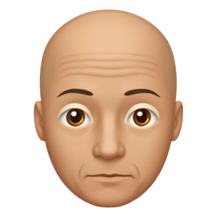 Bald man with no facial hair sticker