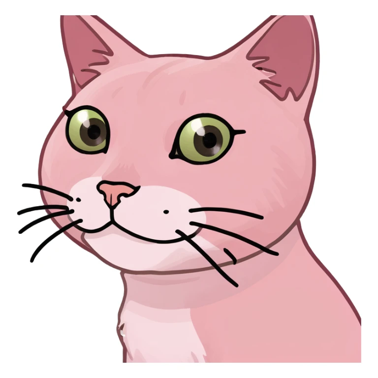 kawaii lady with pink cat sticker