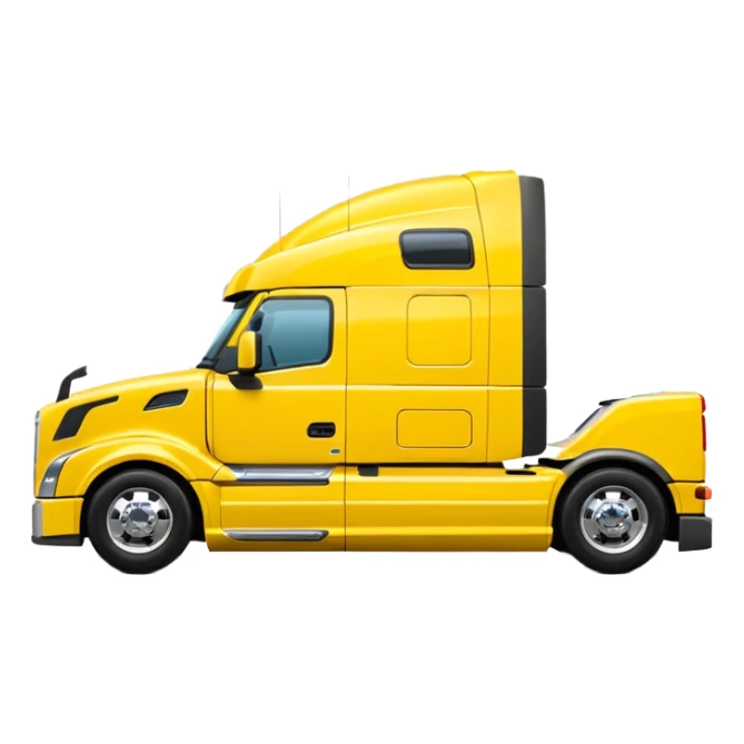 Volvo sleeper semi truck bright yellow sticker