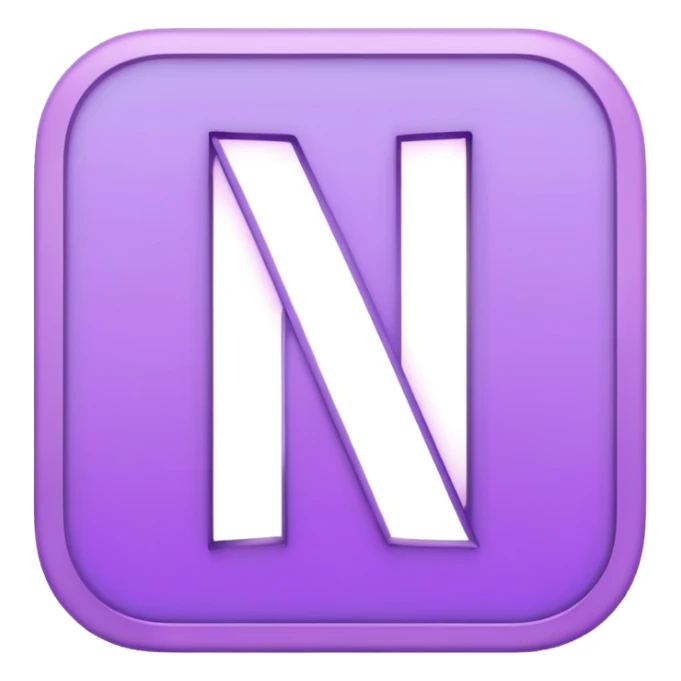 Netflix aesthetic "N" logo in pastel purple with illuminated outline sticker