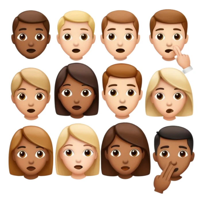 people with tech appearence gesturing to make silence like "shh" sticker