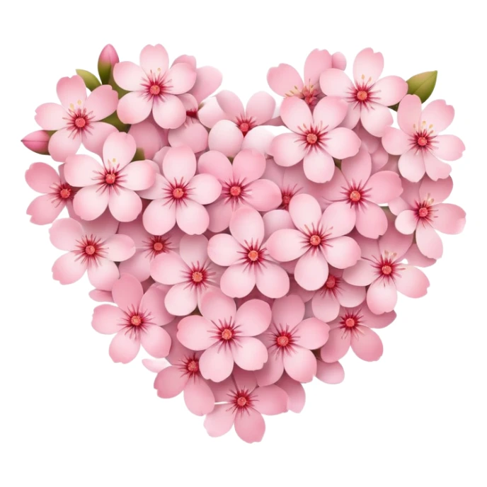 Sakura flower heart Cœur pastel sticker