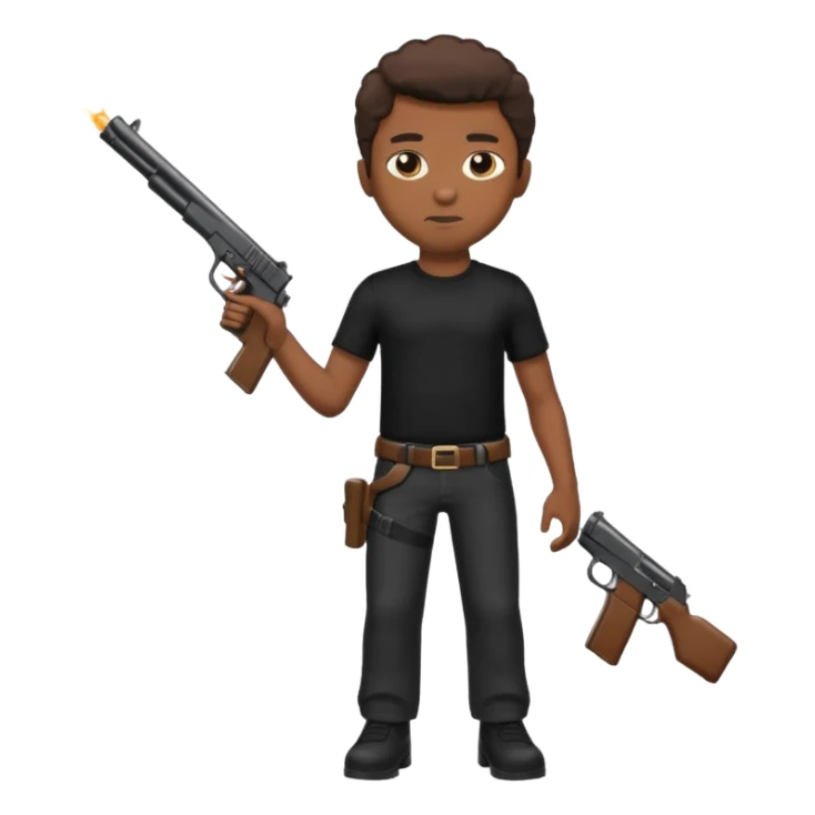 Full body black male with a gun sticker