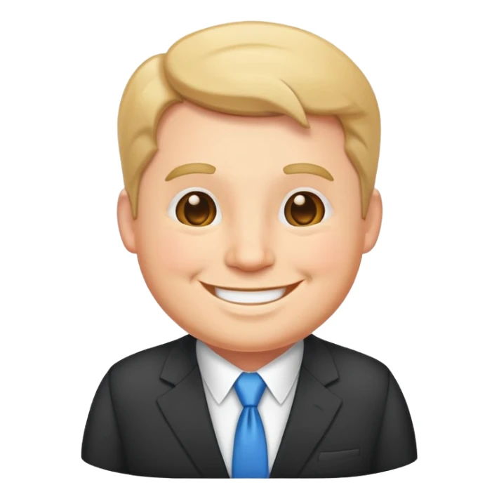 happy plump white American man in suit sticker