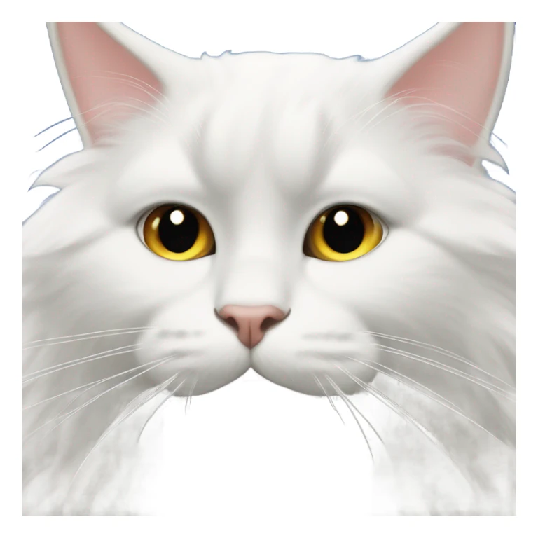 Fluffy black cat white triangle in nose and under chin sticker
