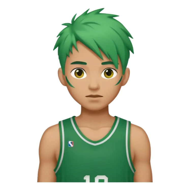 basketball player with green hair sticker