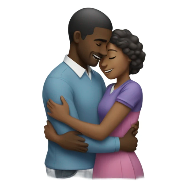 Black man and woman hugging each other  sticker