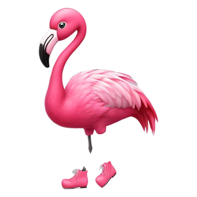pink flamingo wearing tap dance shoes sticker