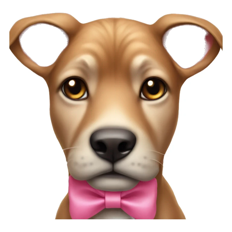 realistic animal gaze at viewer with pink bow sticker