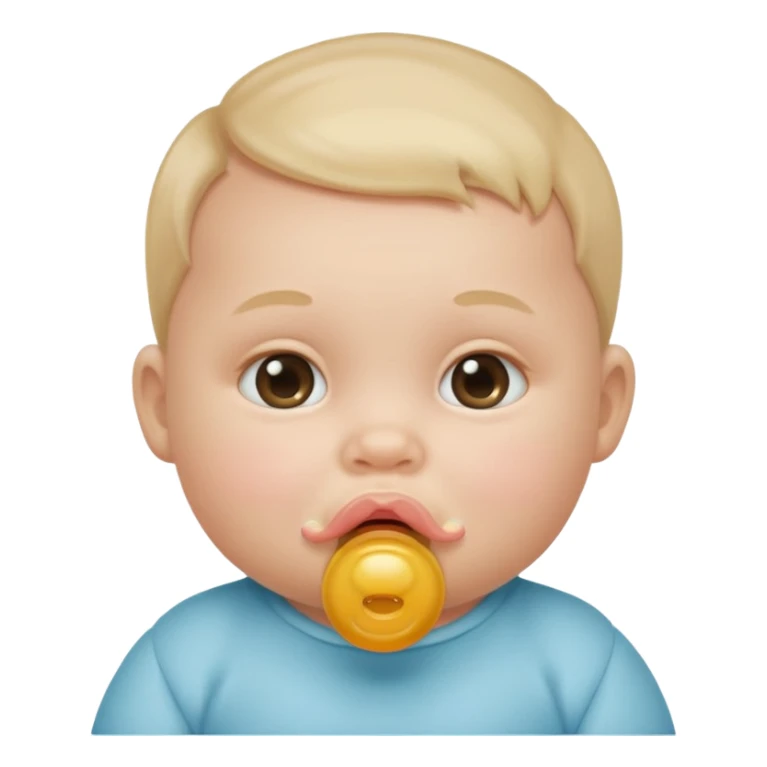 baby with pacifier on mouth sticker