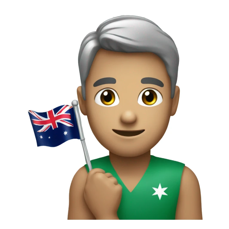 a person holding in hands diamond in australian flag color sticker