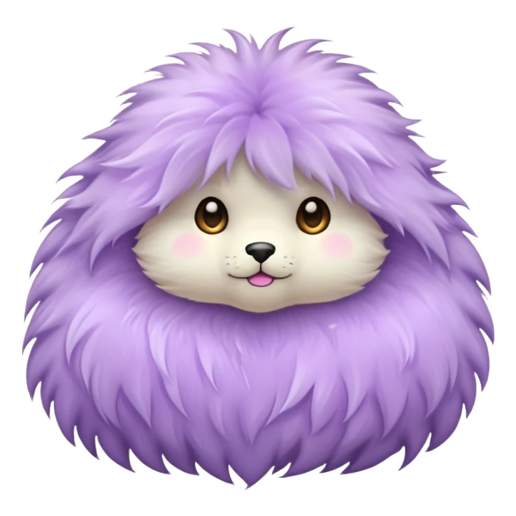 super realistic light purple fur top isolated sticker