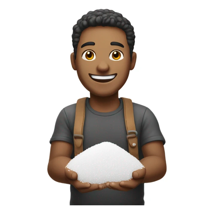 Very happy guy with a pile of salt. sticker