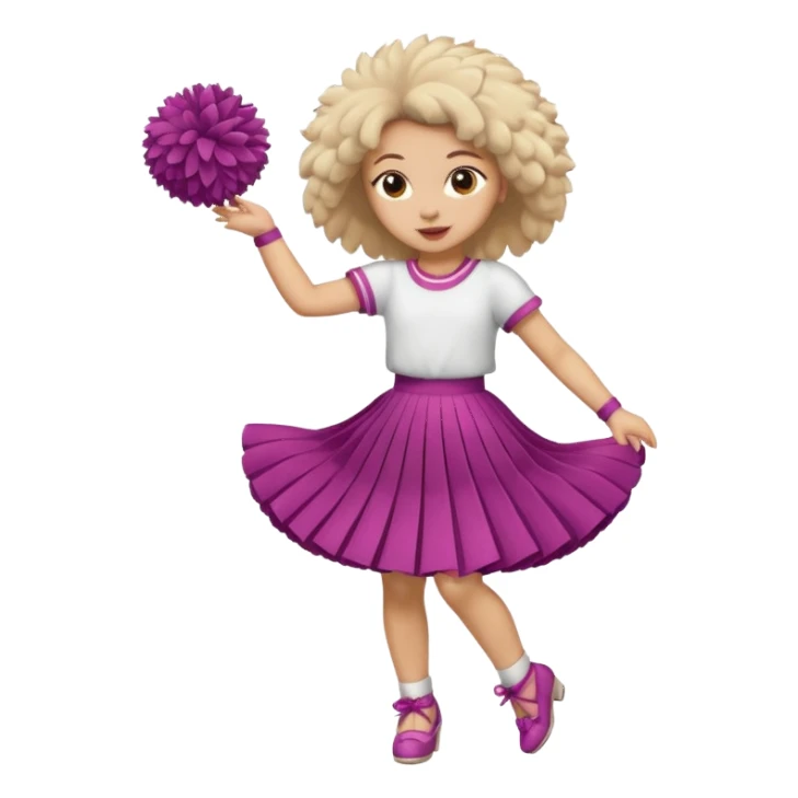 turtle girl dancing with skirt holding   pompom sticker