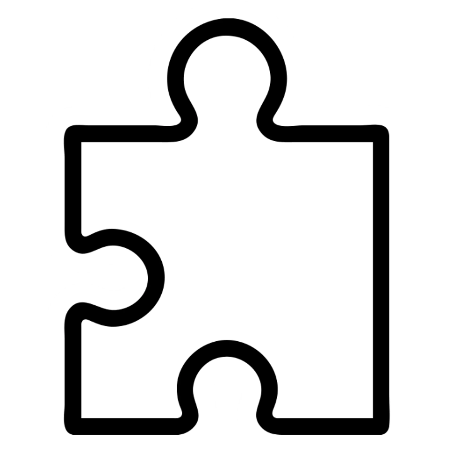 puzzle piece, modern icon style, simple and bold, minimal color, clear outline, suitable for app icon sticker