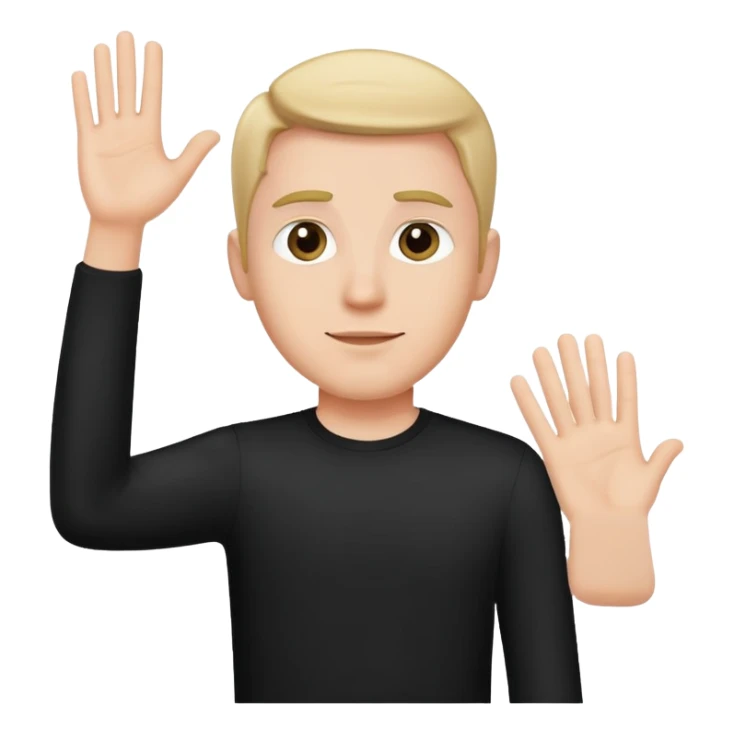 This emoji : 🙋🏼‍♂️ but the shirt need to be black  sticker