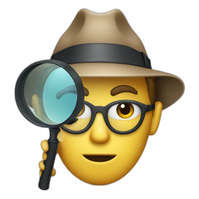 A detective in a detective outfit with a magnifying glass sticker