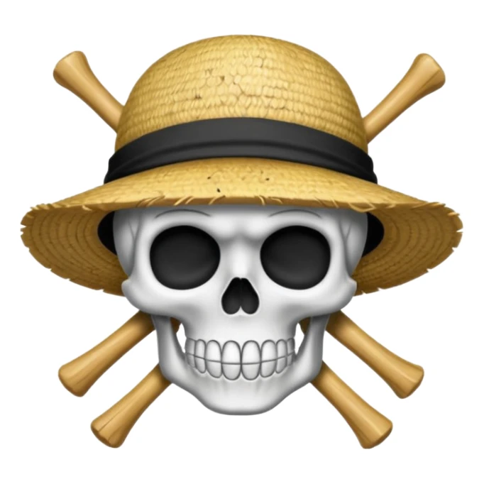 Luffy straw hat logo but.his head is a skull sticker