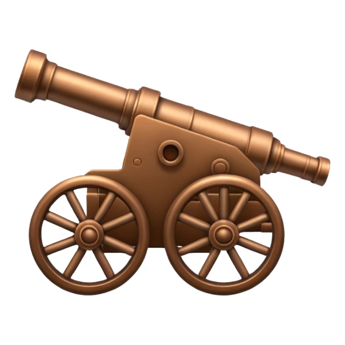 Create an emoji of a war cannon. The cannon should be brown. sticker