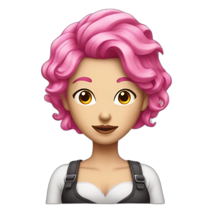 pink hair mistress with a mask sticker