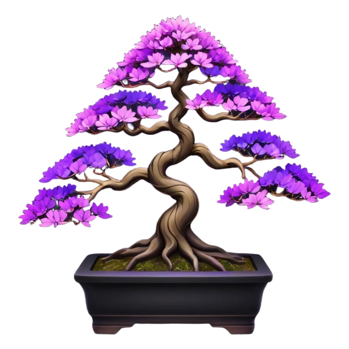  Rustic shiny black-purple fiber optic lights crimson maple cobalt tiny bonsai  sticker