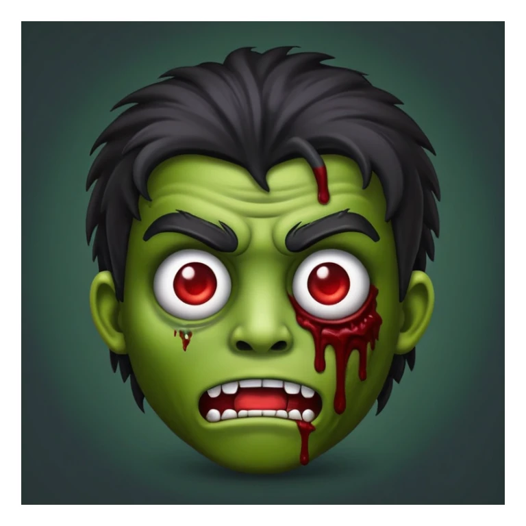 emoji de zumbi com cabelo masculino preto sticker