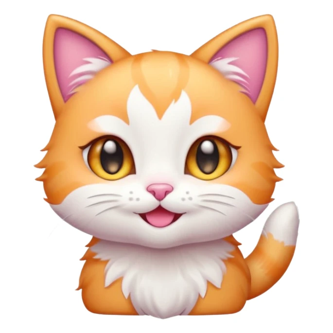 1
Kucing
Cute chibi kitten emoji, big sparkly eyes, tiny pink nose, pastel colors, simple thick outline, smiling, clean flat shading, transparent background, no text
 sticker