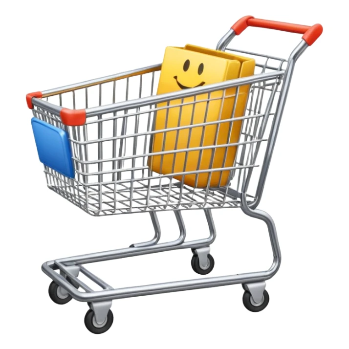 a modern shopping cart in a hardware store sticker