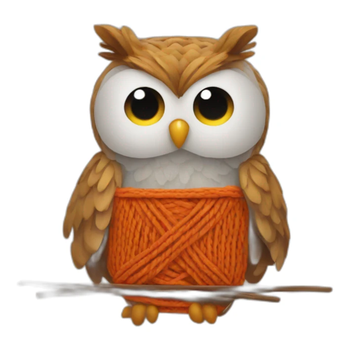 Owl knitting sticker