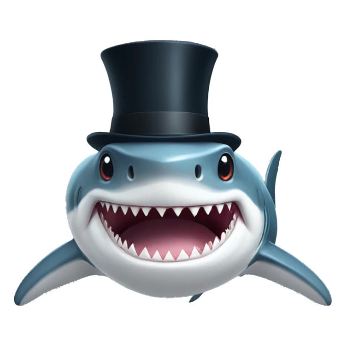 Shark with a top hat sticker