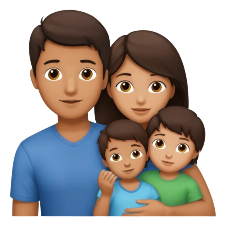 a brunette boy with his girlfriend and brunette 2 year old sticker