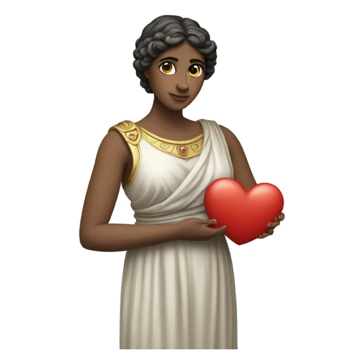 Greek Sappho holds a heart in her hand sticker