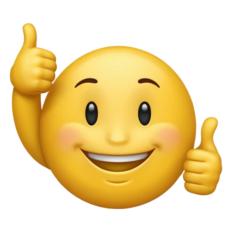 round emoji with a thumbs up and the words 'we back' sticker
