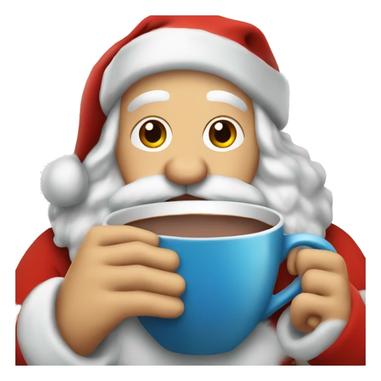 Santa drinking a large cup of hot cocoa  sticker