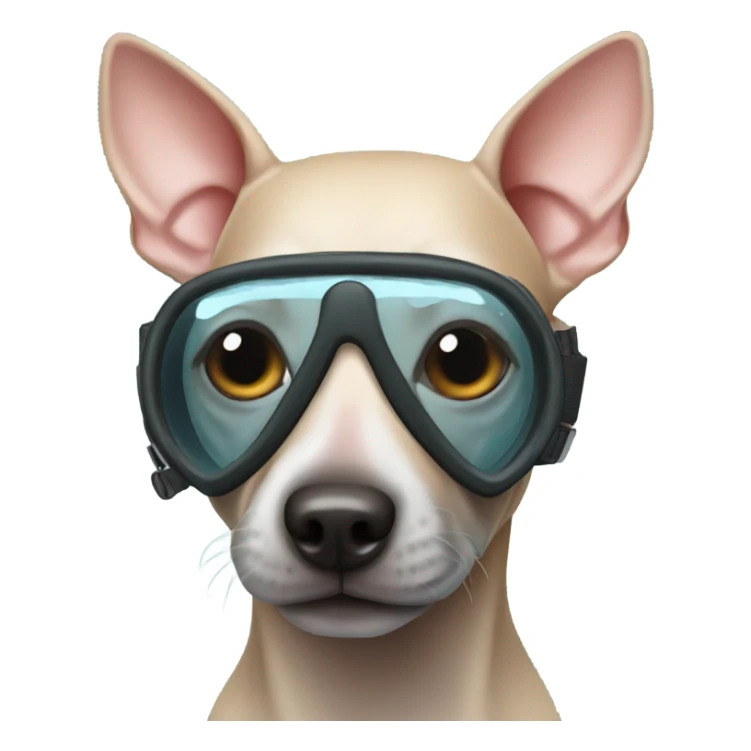 American Hairless Terrier with Snorkel Swimming Mask sticker