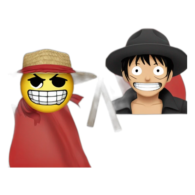 communiste luffy de one piece and a communist flag sticker