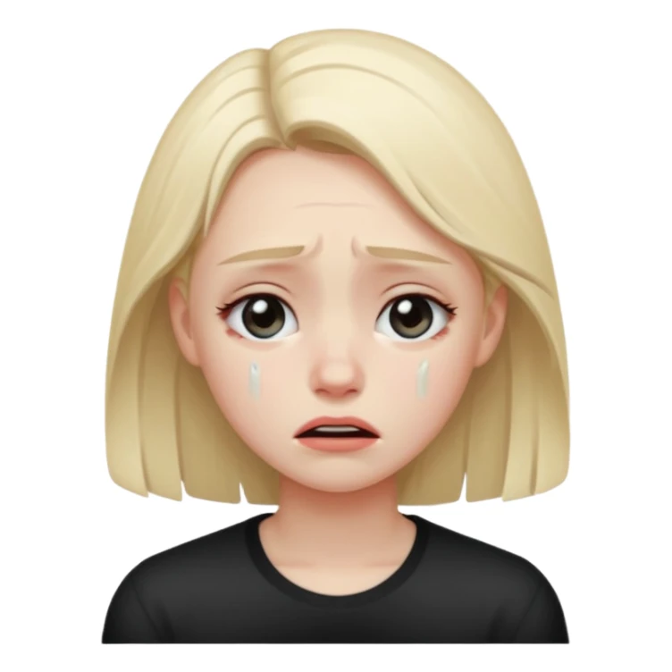 Crying girl with clean vibe sticker