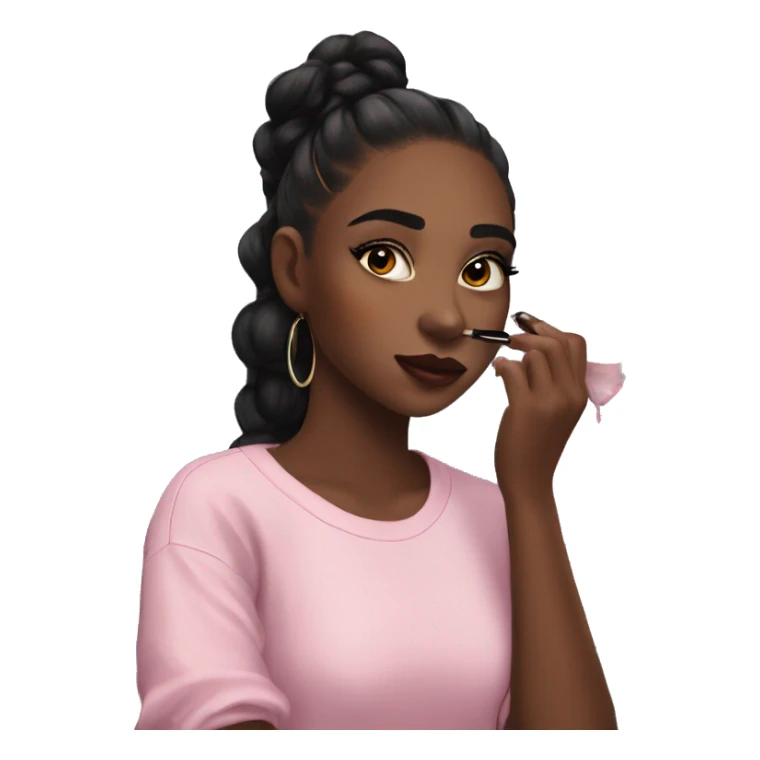 Aesthetic girl doing makeup at vanity  sticker