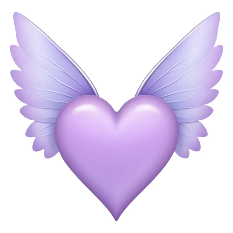 Pastel Purple Heart with white fairy wings sticker