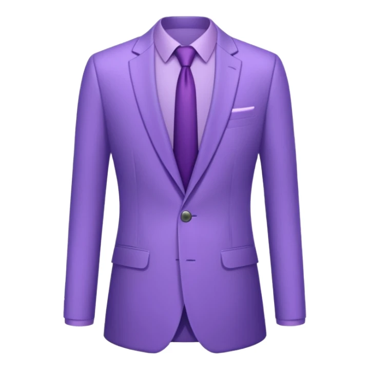 lavender-purple  Suit, smooth rounded neckline, simple design, glossy surface, plain background.only suit. sticker