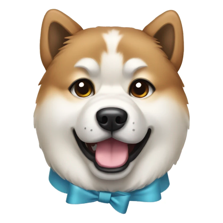 Akita inu wearing bow sticker