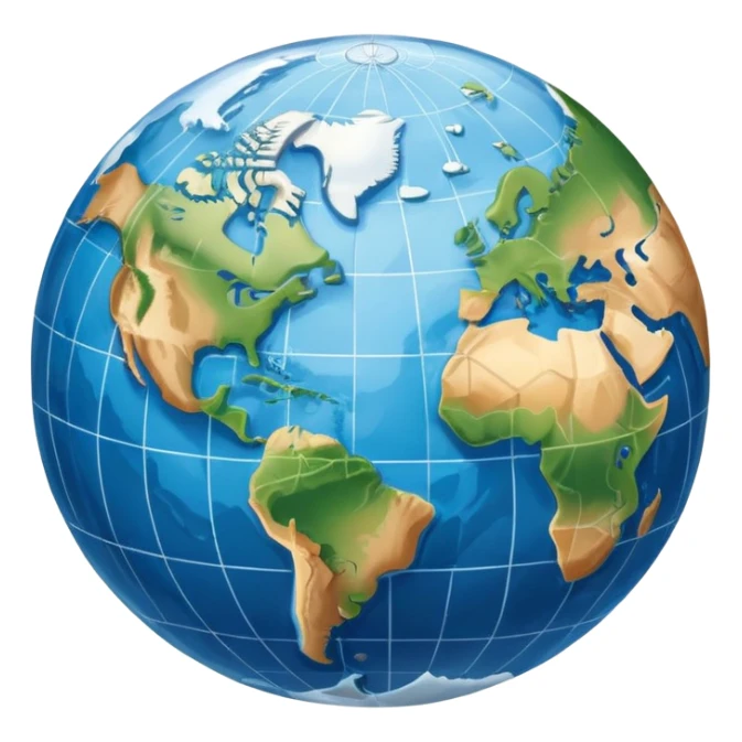 an icon featuring a with an earth, atitude and longitude lines, a textbook, and a topographic map, symbolizing geography as a science. The design includes a compass, mountain ranges, and rivers, representing the study of Earth's features and landscapes. Transparent background highlights geography. sticker