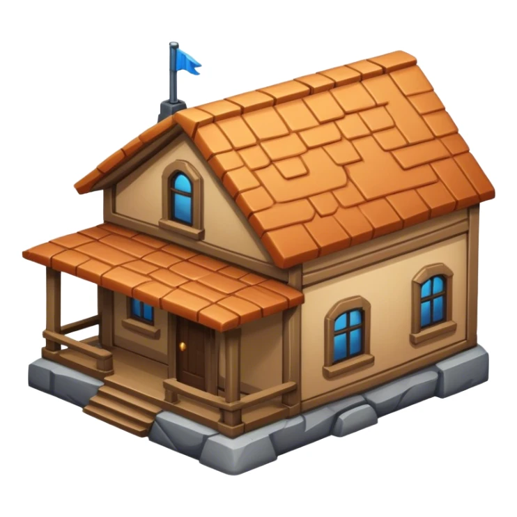 StarCraft-inspired, isometric RTS building with a rugged Terran look: house sticker