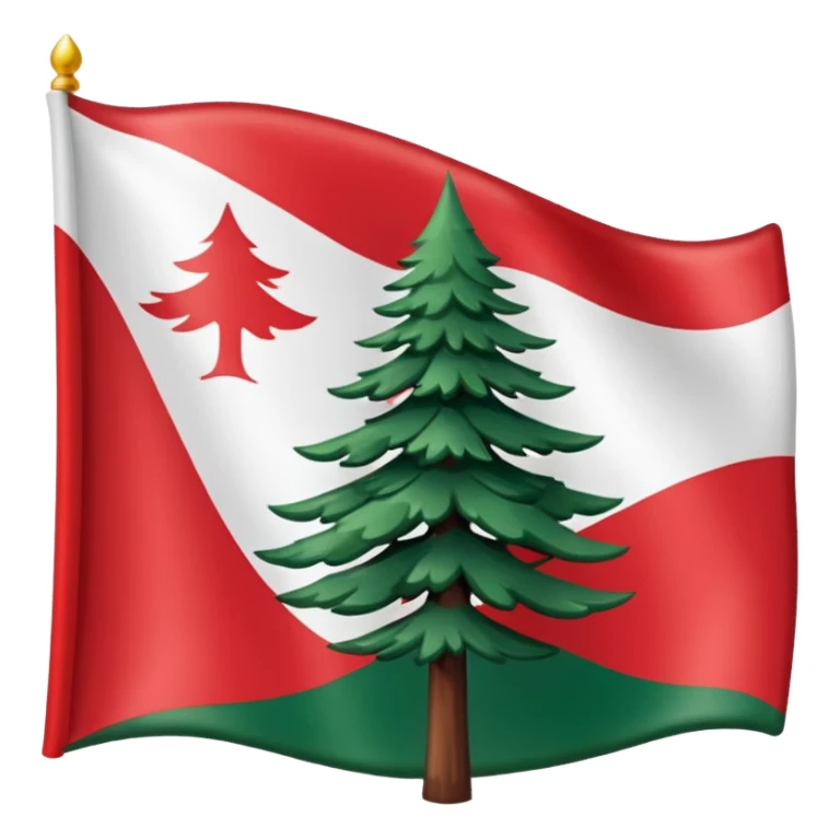 New England flag with a red backgournd white canton and a pine sticker