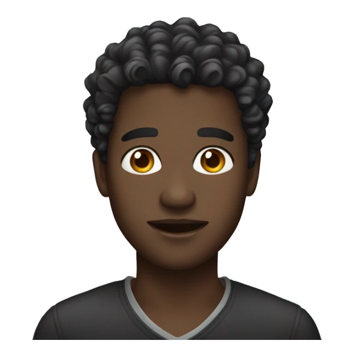 dark skinned male with curly short hair, earrings and necklace sticker